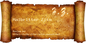 Halbritter Zita névjegykártya