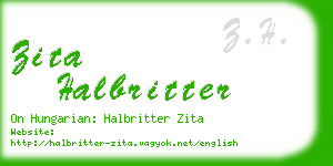 zita halbritter business card